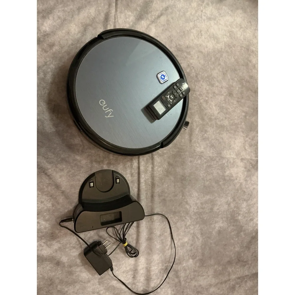 eufy Robotic Bagless Cordless Vacuum, Remote Control, Dock & Adapter, Gray/Black